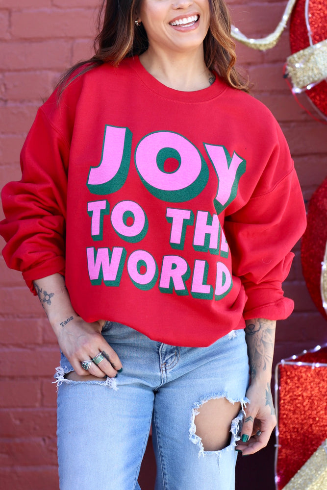 Joy To The World Red Crewneck Sweatshirt