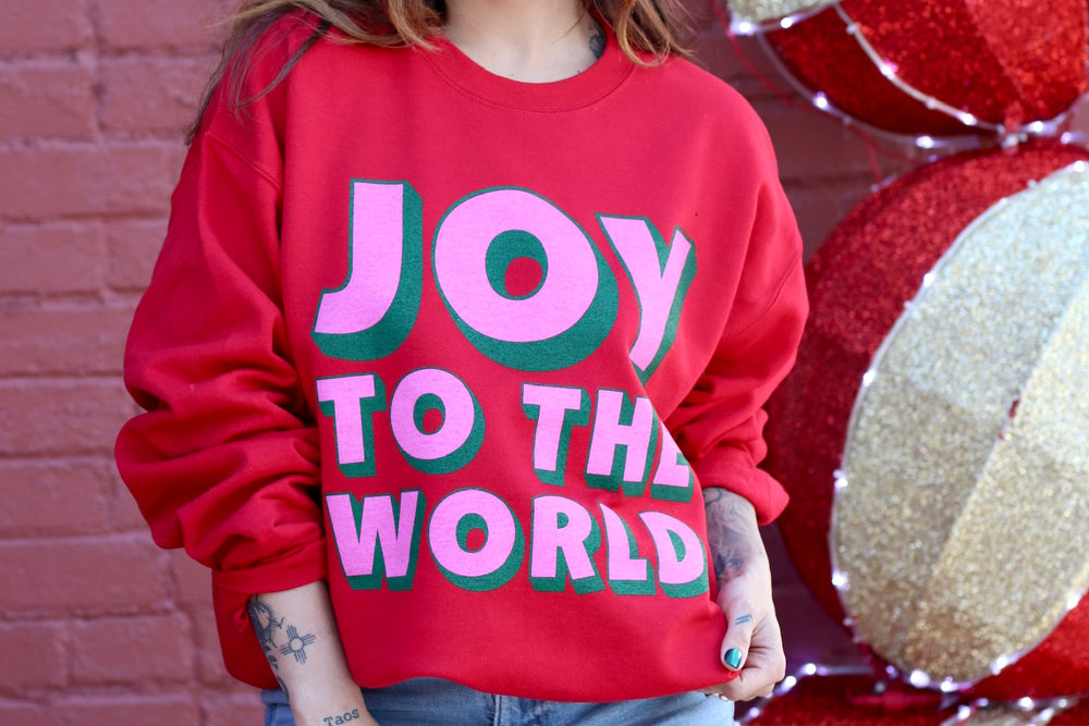 Joy To The World Red Crewneck Sweatshirt