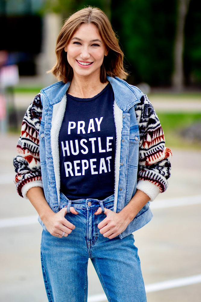 Pray Hustle Repeat Tee