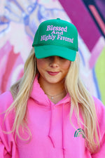 Highly Favored Green Trucker Hat