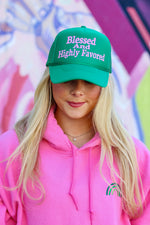 Highly Favored Green Trucker Hat