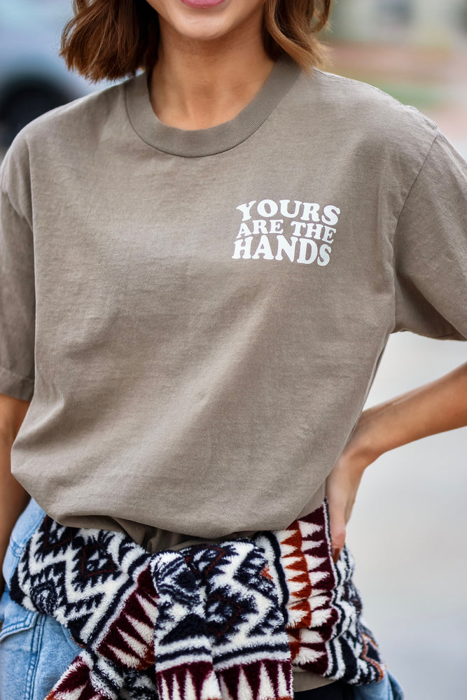 Yours Are The Hands Cocoa Tee