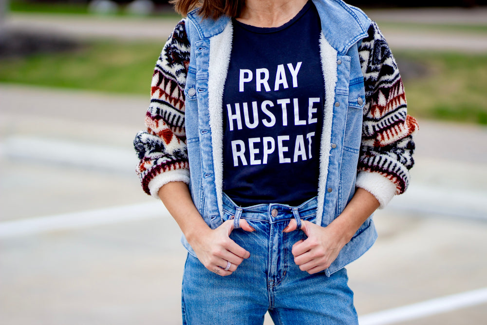 Pray Hustle Repeat Tee