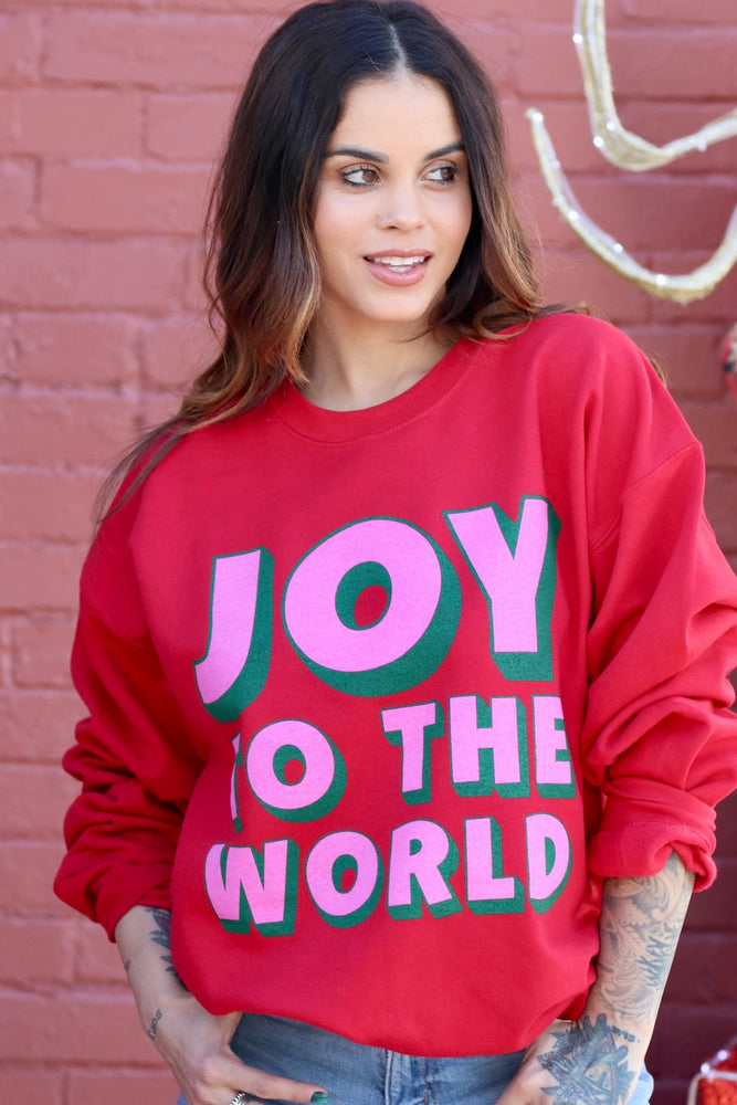 Joy To The World Red Crewneck Sweatshirt