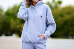 Embroidered Cross Fleece Hoodie