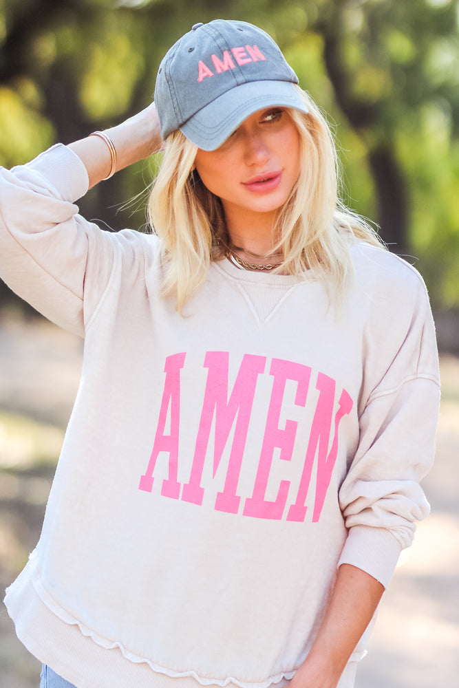 AMEN Soft Cream Fleece Pullover