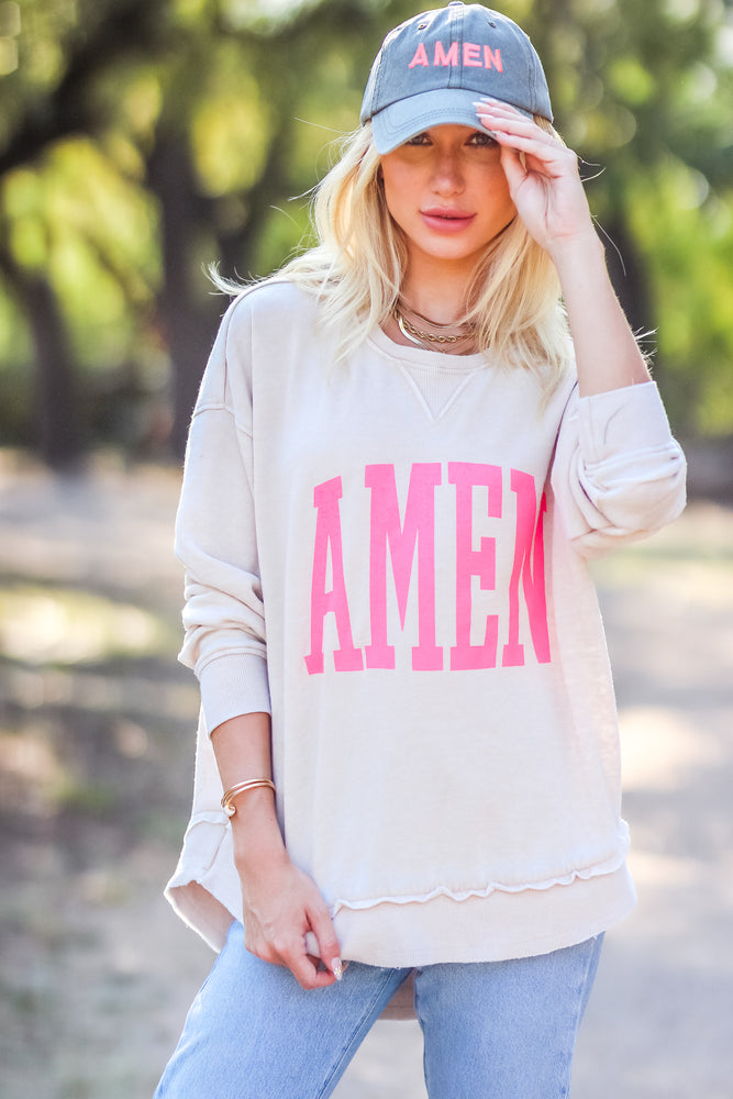 AMEN Soft Cream Fleece Pullover