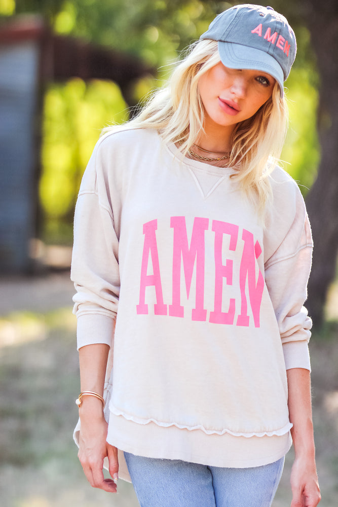 AMEN Soft Cream Fleece Pullover